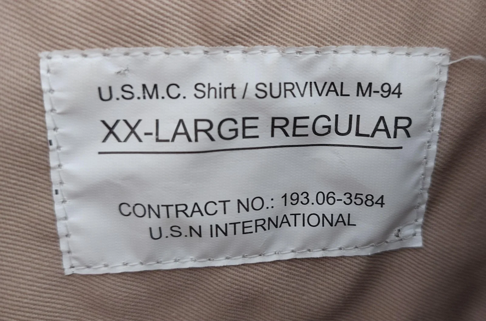 US Marine Corps USMC Tan Shirt Size 17.5 Film TV Prop Pearl Harbour Documentary, image 2