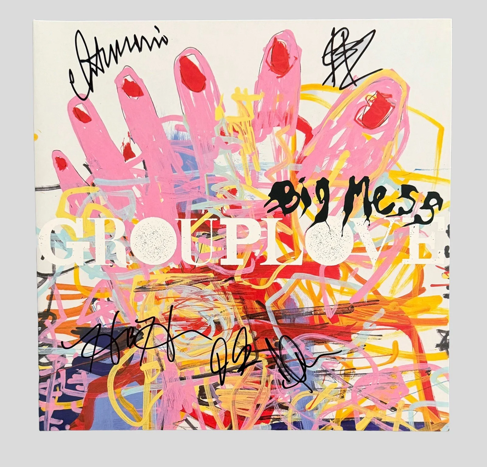 GROUPLOVE BAND SIGNED BIG MESS VINYL RECORD HANNAH HOOPER + 4 w/JSA COA!, image 2