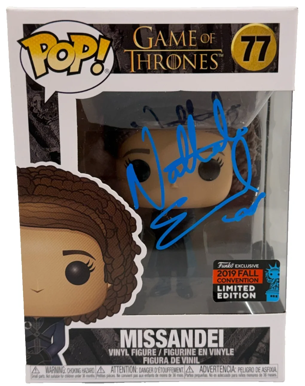 Nathalie Emmanuel — Nathalie Emmanuel Signed Missandei Funko Game of Thrones Autograph Beckett