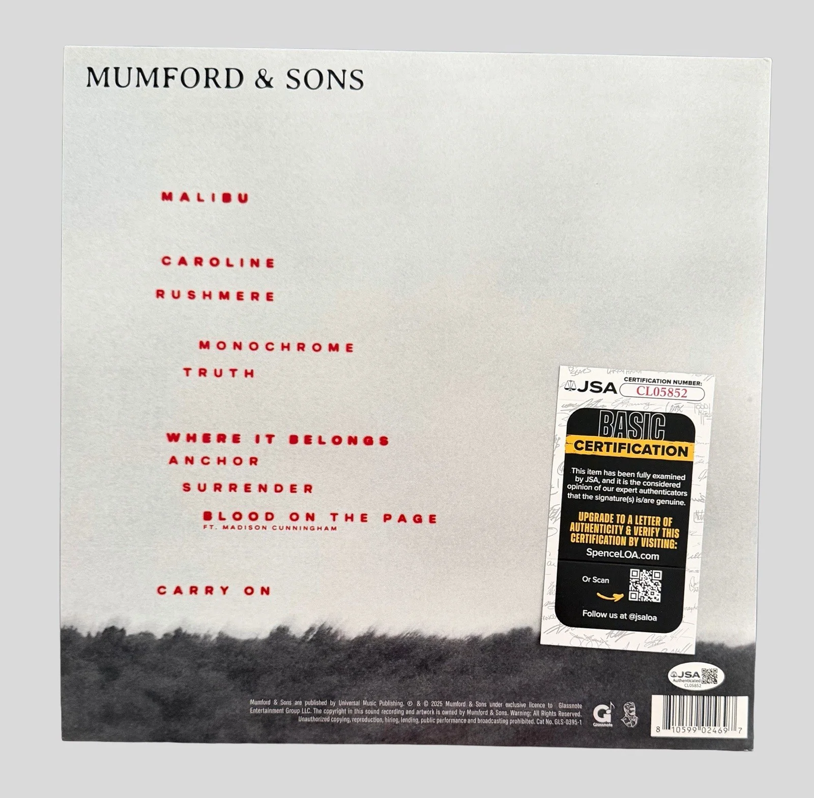 MUMFORD & SONS SIGNED RUSHMERE VINYL MARCUS MUMFORD + TED DWANE w/JSA COA!, изображение 3