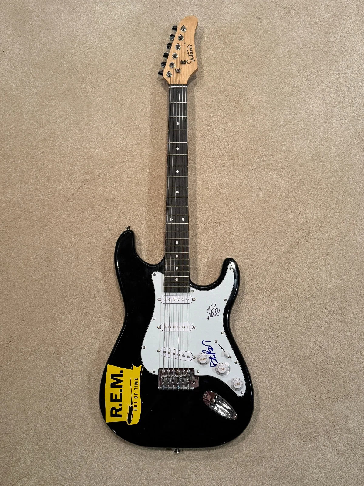 REM hand-signed guitar (Peter Buck & Mike Mills) w JSA COA, image 2