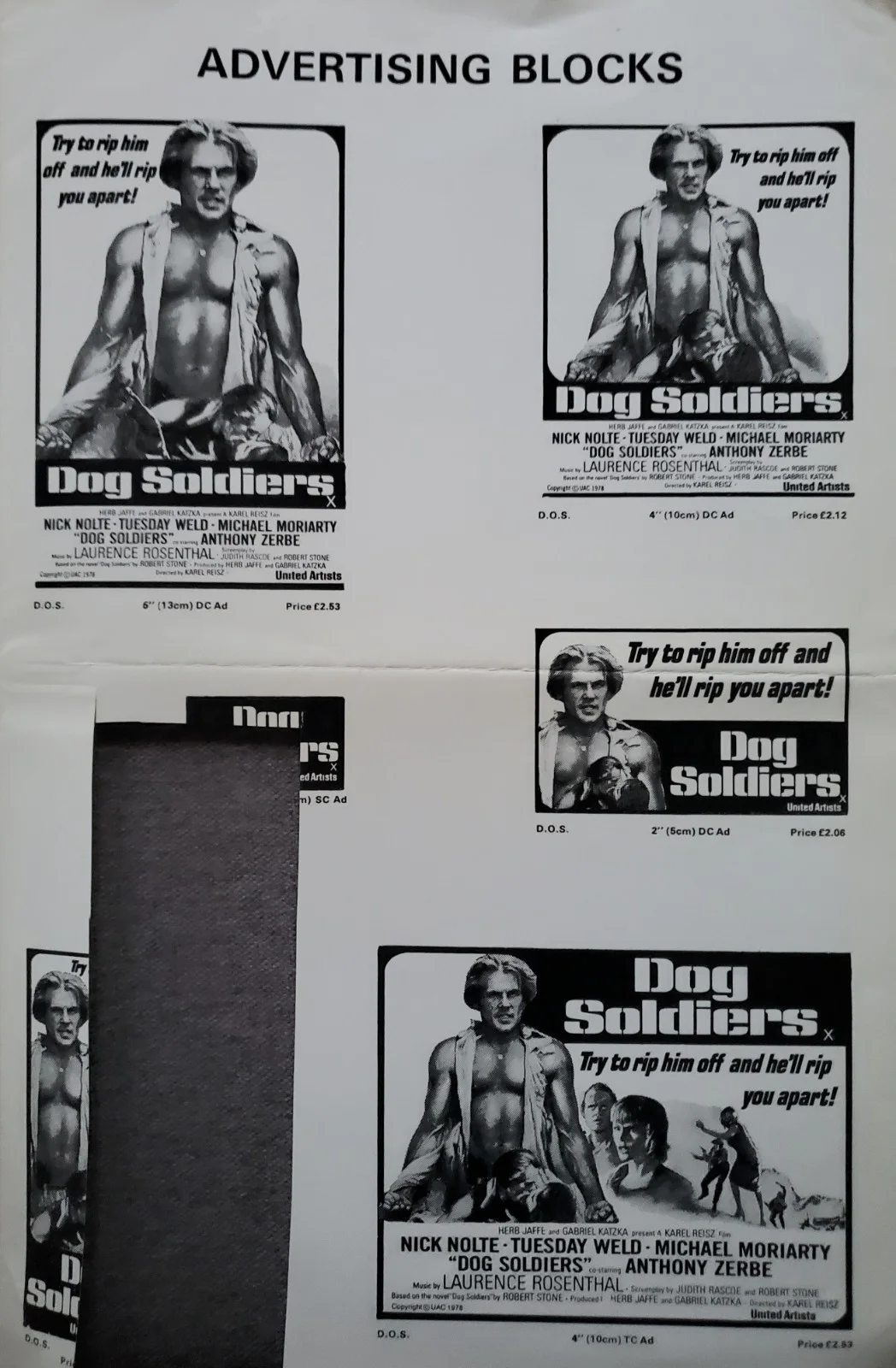 DOG SOLDIERS - VINTAGE ORIGINAL 1978 UK PRESSBOOK NICK NOLTE, TUESDAY WELD *CUT*, изображение 4
