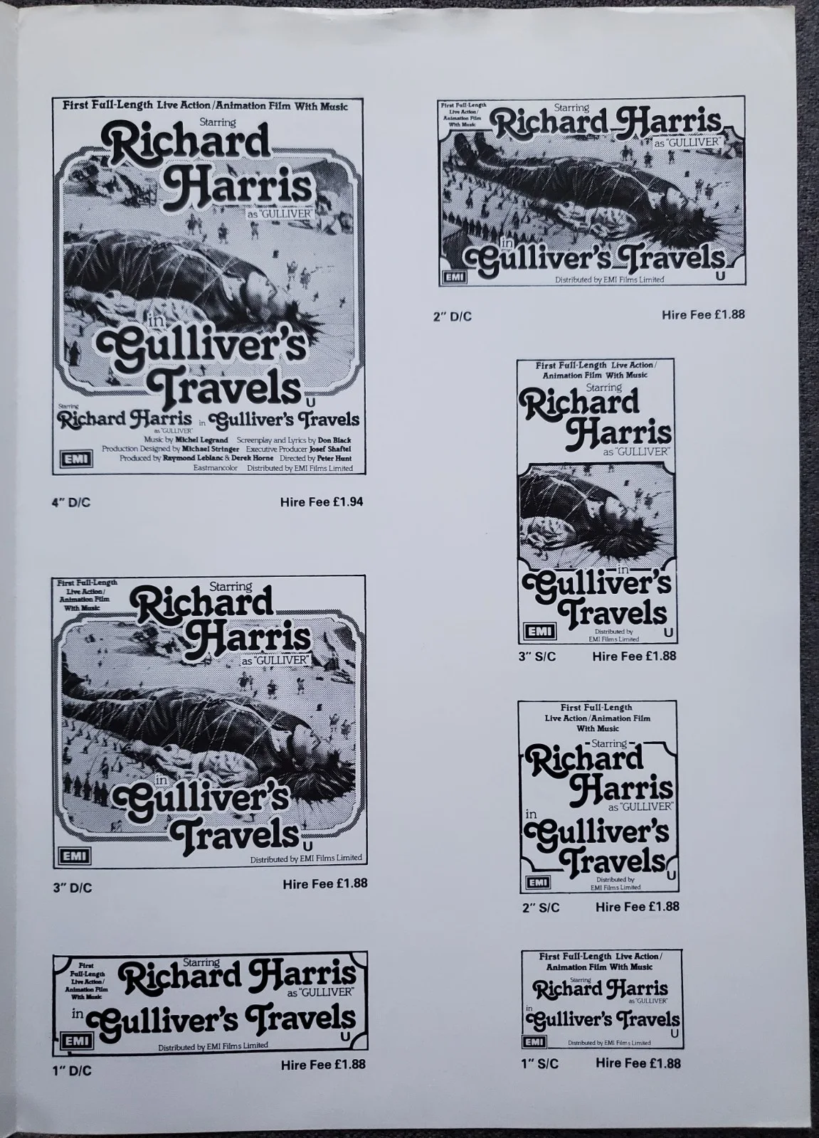 GULLIVER'S TRAVELS - VINTAGE 1977 PRESSBOOK & SYNOPSIS SHEET - RICHARD HARRIS, изображение 3