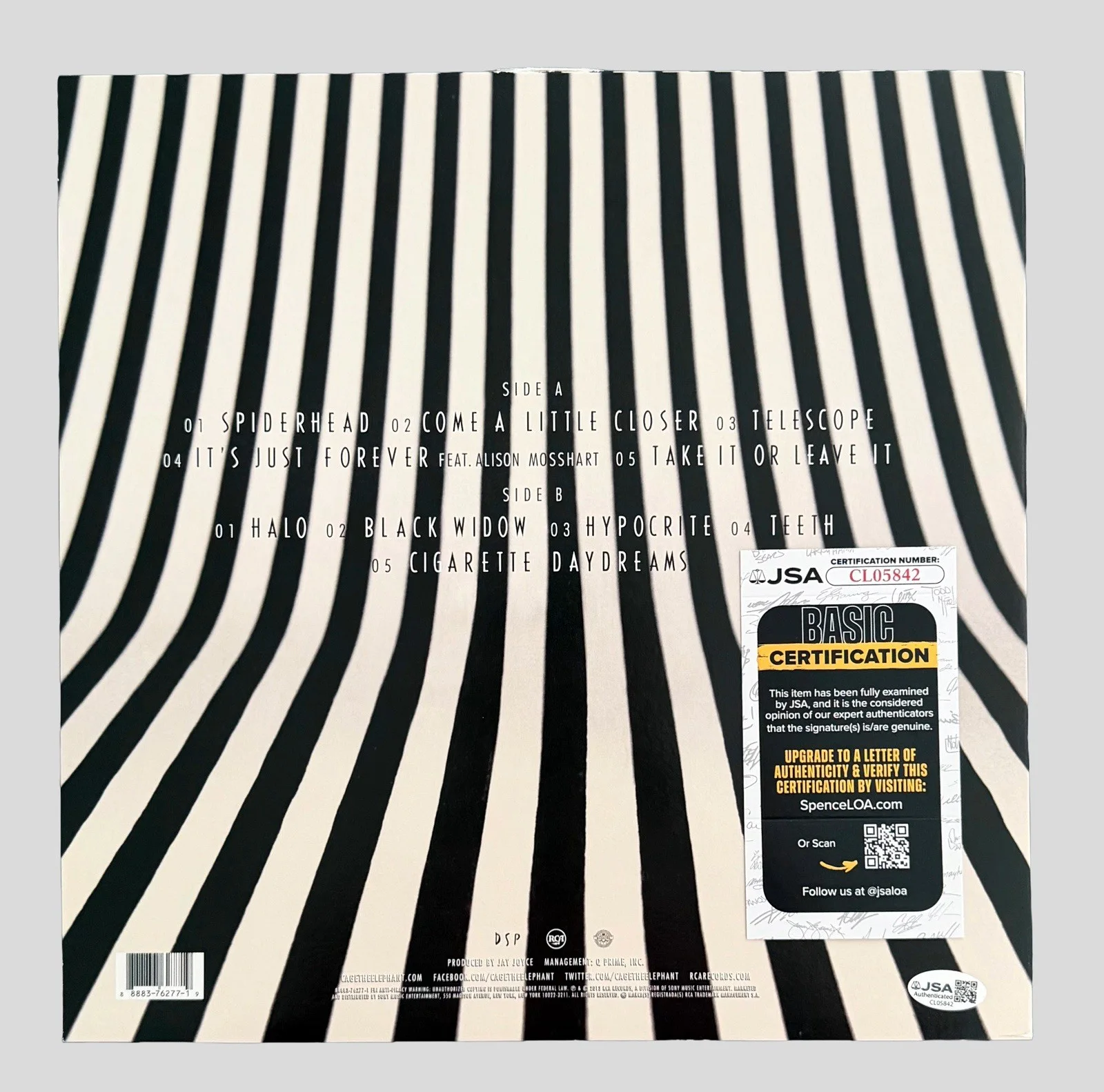 CAGE THE ELEPHANT BAND SIGNED MELOPHOBIA VINYL RECORD MATT SHULTZ + 3 w/JSA COA!, image 3
