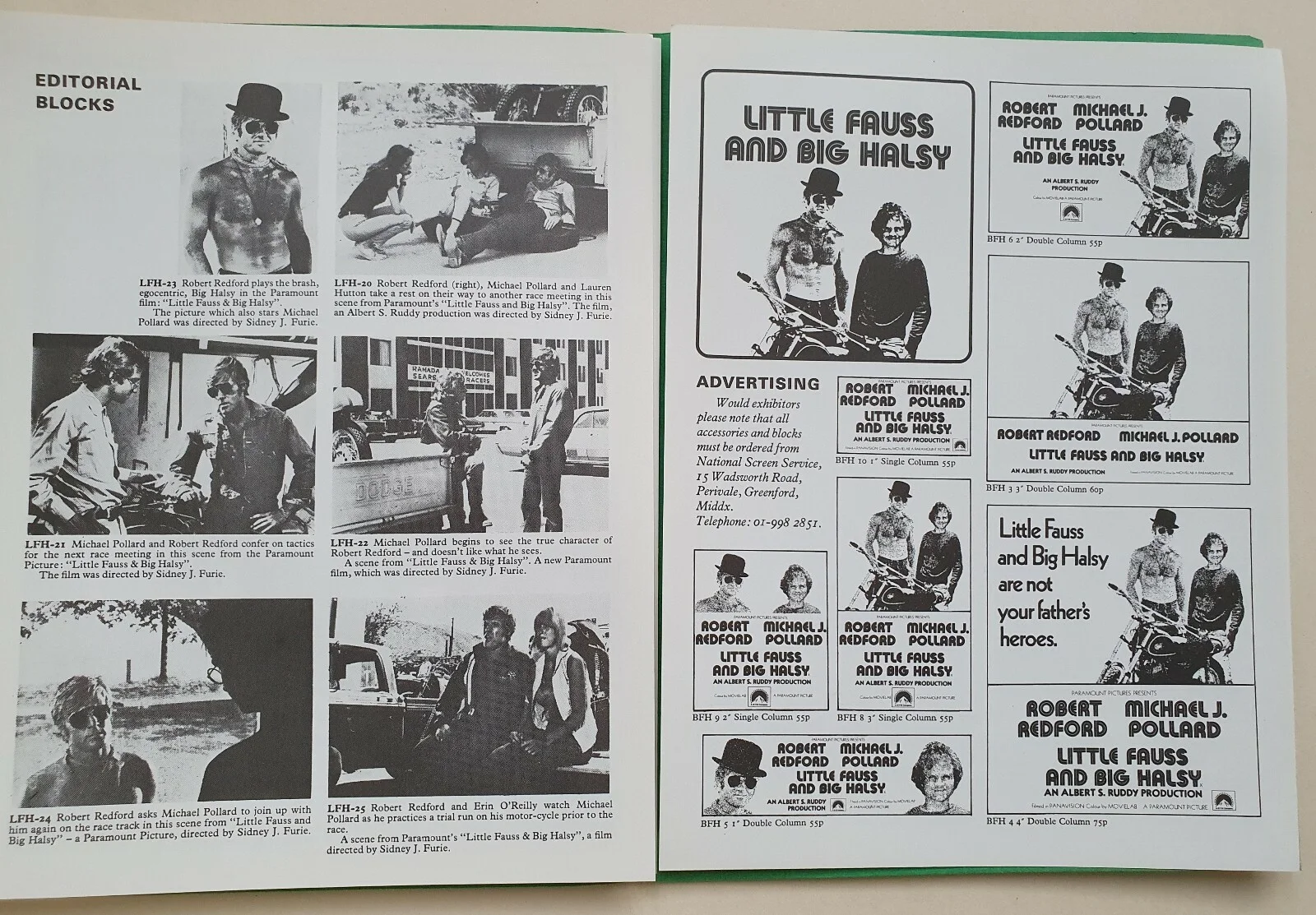 LITTLE FAUSS AND BIG HALSY - VINTAGE ORIGINAL 1970 UK PRESSBOOK - ROBERT REDFORD, изображение 3