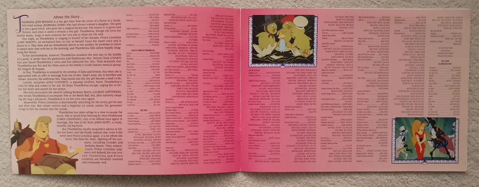 THUMBELINA - ORIGINAL 1994 UK PRESSBOOK - GLOSSY COLOUR - ANIMATED FEATURE FILM, image 2