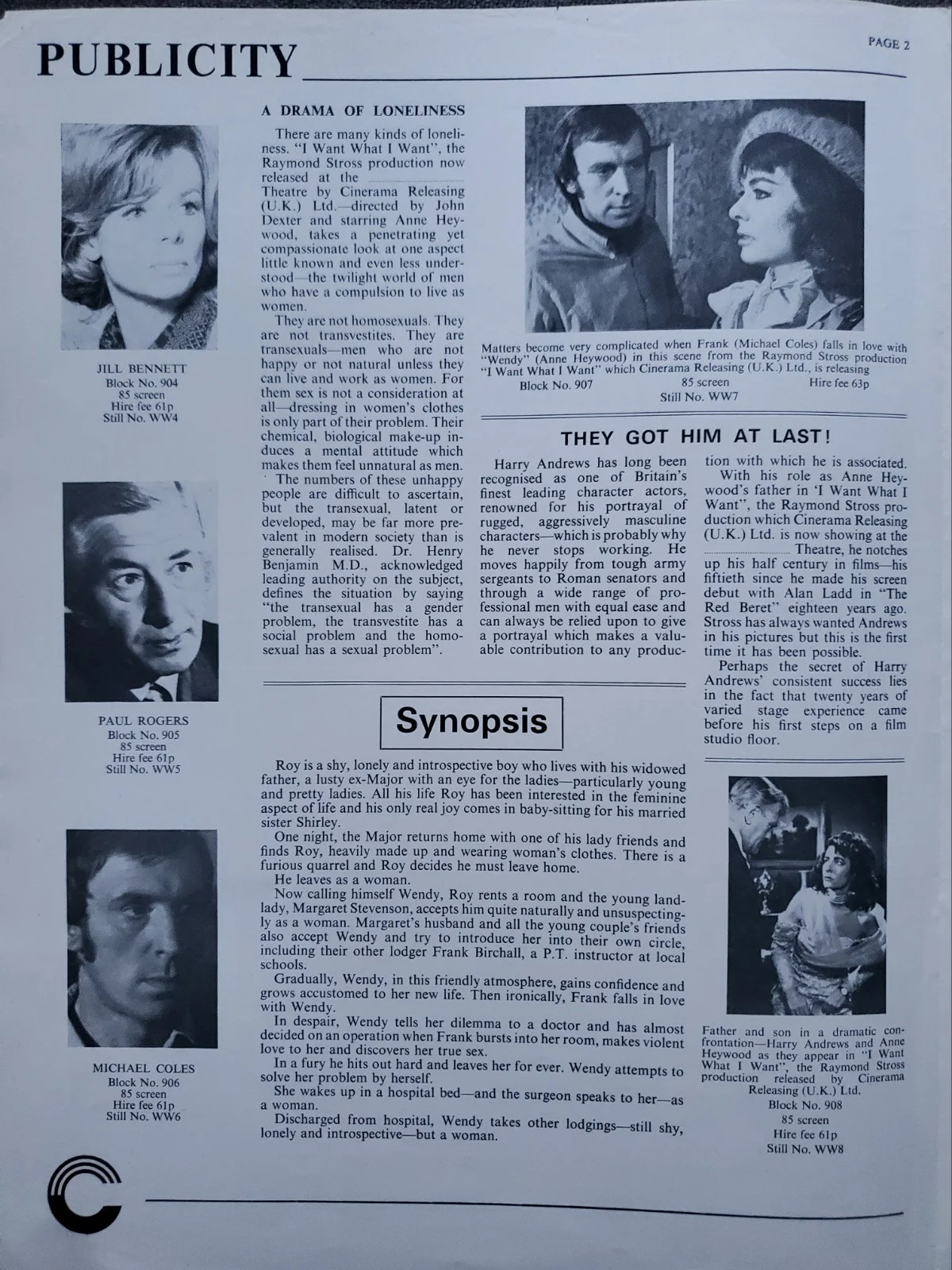 I WANT WHAT I WANT - VINTAGE 1972 PRESSBOOK - ANNE HEYWOOD TRANS / SEX CHANGE, изображение 2