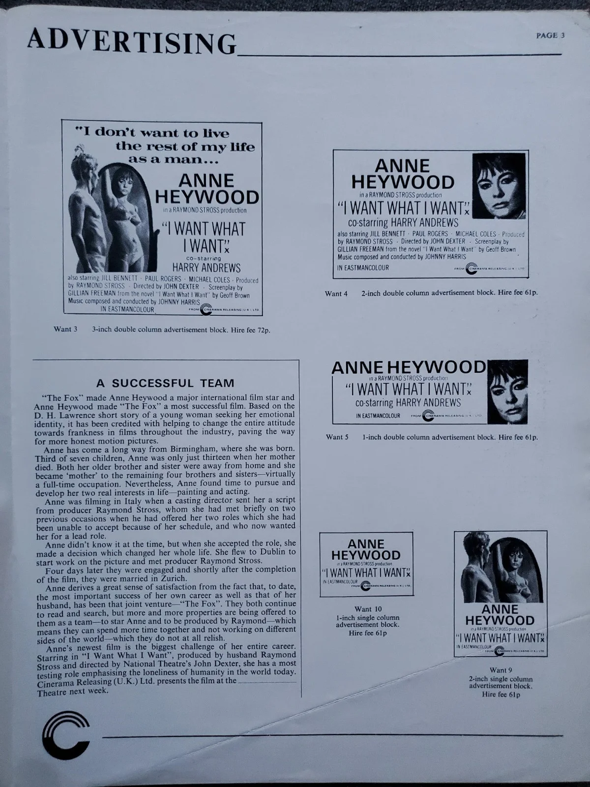 I WANT WHAT I WANT - VINTAGE 1972 PRESSBOOK - ANNE HEYWOOD TRANS / SEX CHANGE, изображение 3