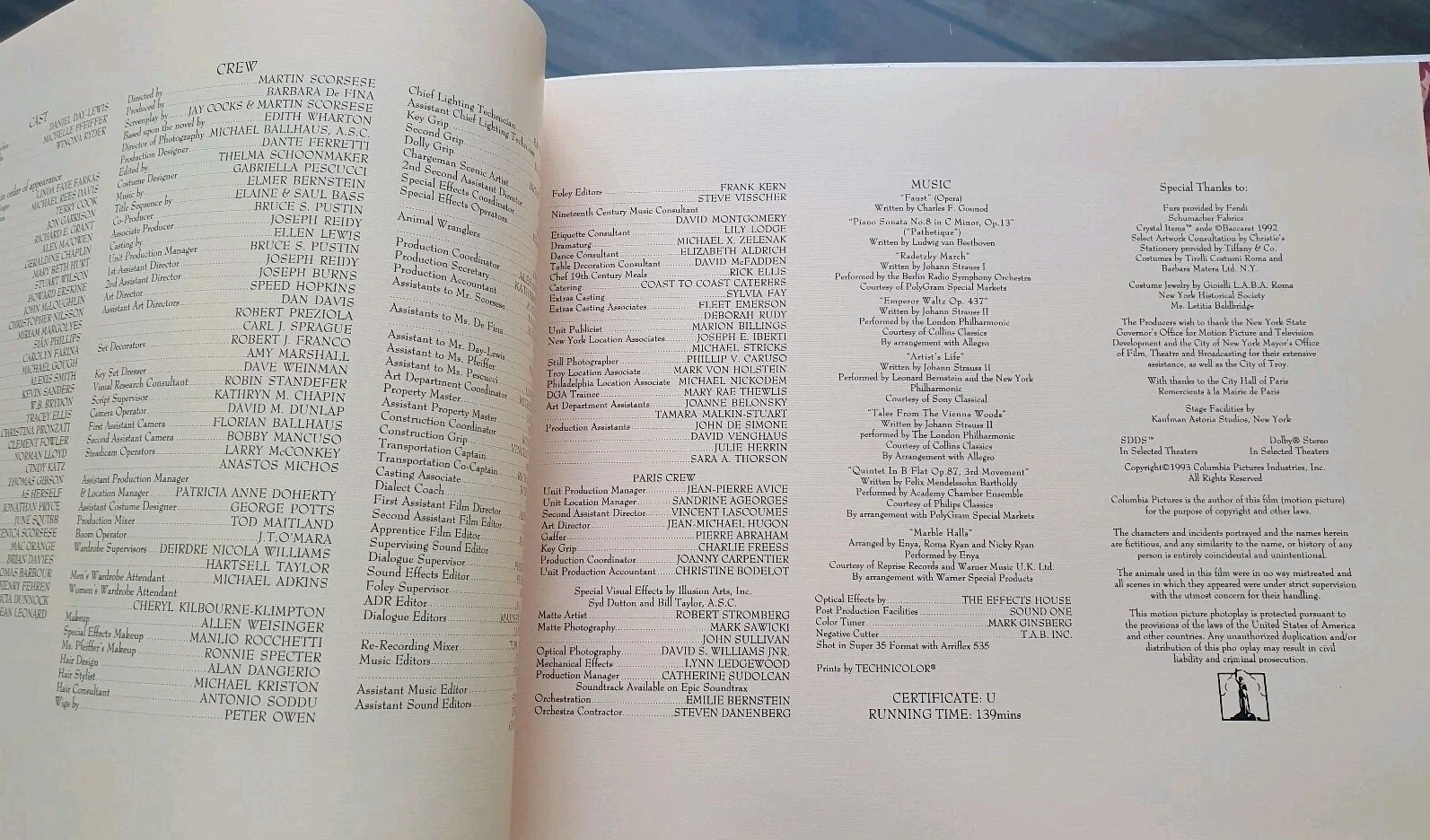 THE AGE OF INNOCENCE - ORIGINAL HIGH QUALITY SYNOPSIS BROCHURE MICHELLE PFEIFFER, image 2