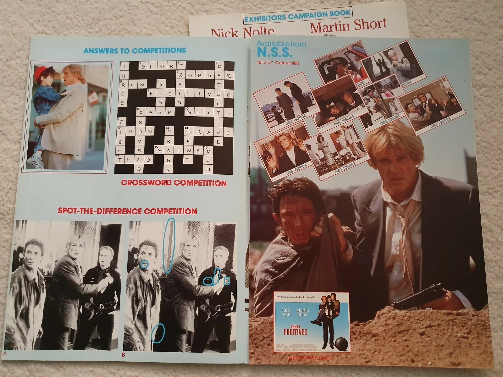 THREE FUGITIVES - TWO ORIGINAL 1987 UK PRESSBOOKS - NICK NOLTE, MARTIN SHORT, изображение 4