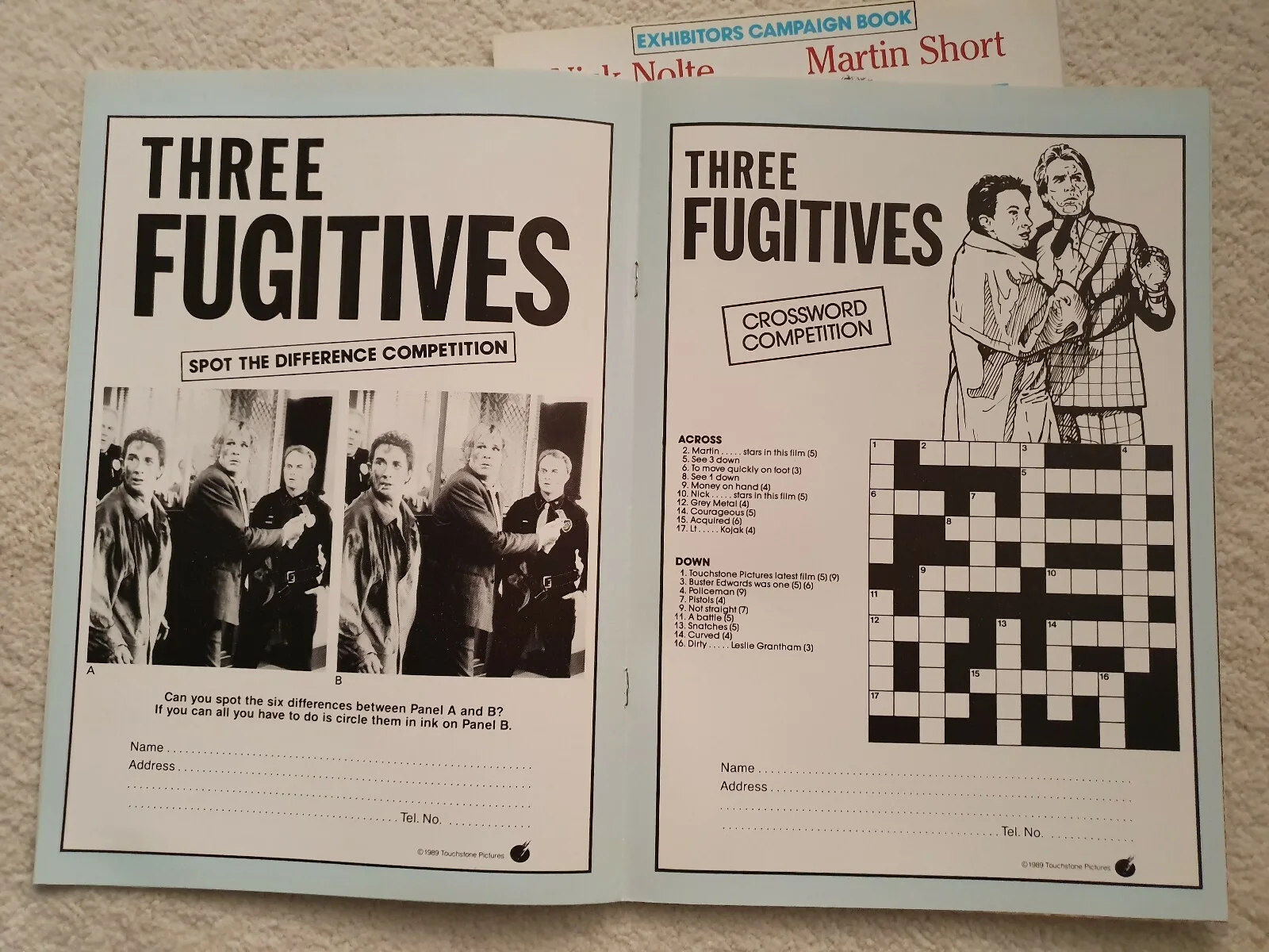 THREE FUGITIVES - TWO ORIGINAL 1987 UK PRESSBOOKS - NICK NOLTE, MARTIN SHORT, изображение 5