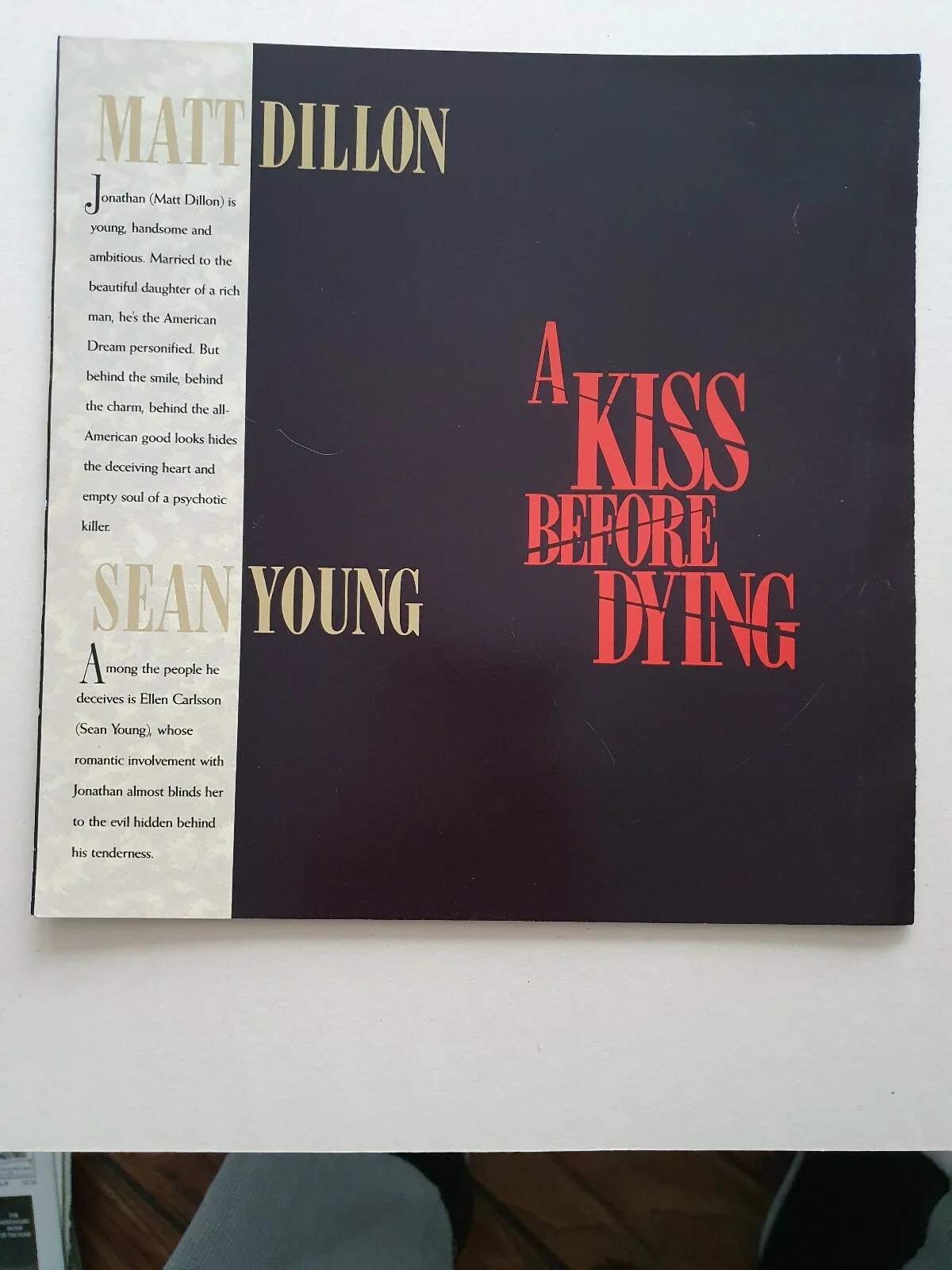 A KISS BEFORE DYING - VINTAGE PRESS AD SHEET & SYNOPSIS BOOKLET - MATT DILLON, image 3