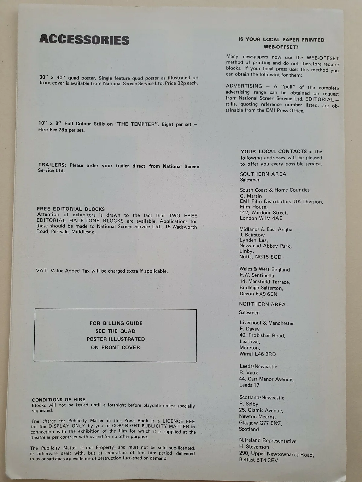 THE TEMPTER - VINTAGE ORIGINAL UK PRESSBOOK & SYNOPSIS - GLENDA JACKSON 1974, image 3