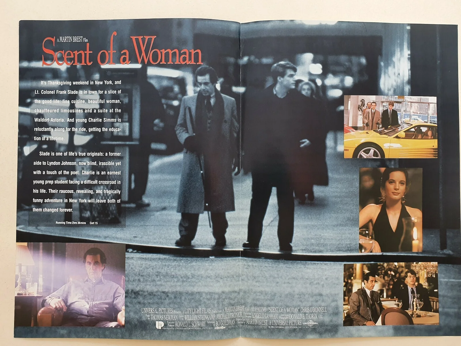 SCENT OF A WOMAN - VINTAGE ORIGINAL SYNOPSIS BOOKLET & PRESS AD SHEET AL PACINO, image 2