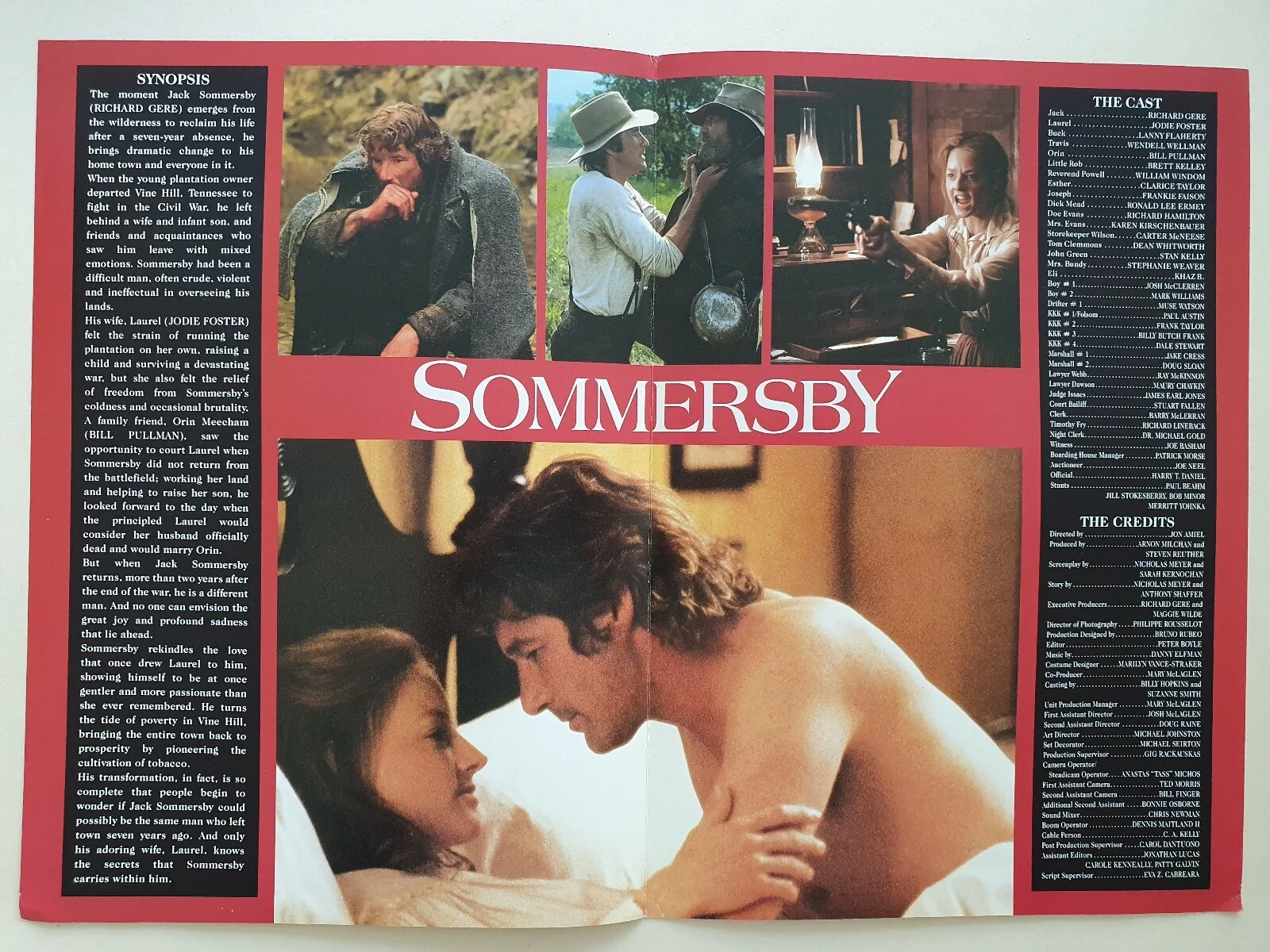 SOMMERSBY - VINTAGE PRESS AD SHEET & SYNOPSIS BOOKLET - GERE, JODIE FOSTER, image 2