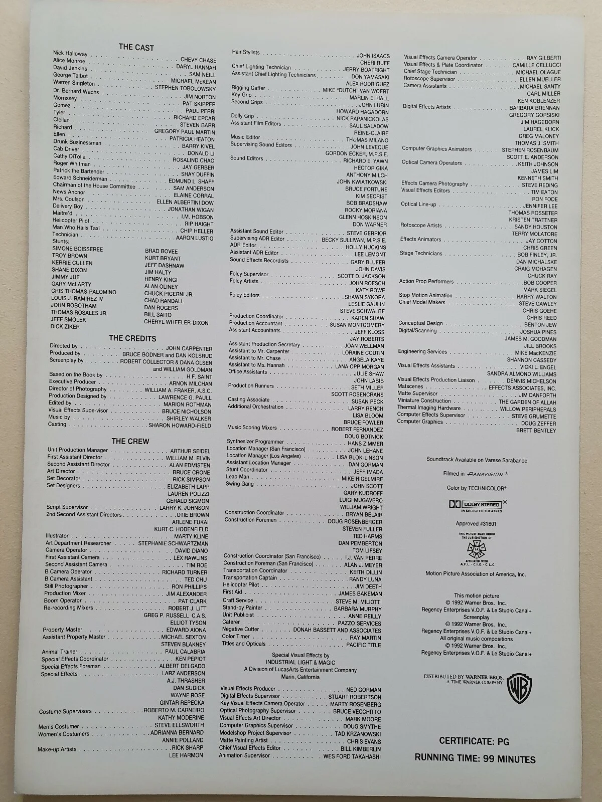 MEMOIRS OF INVISIBLE MAN - 2 VINTAGE ORIGINAL PRESS INFO SYNOPSIS SHEETS - DARYL, изображение 2