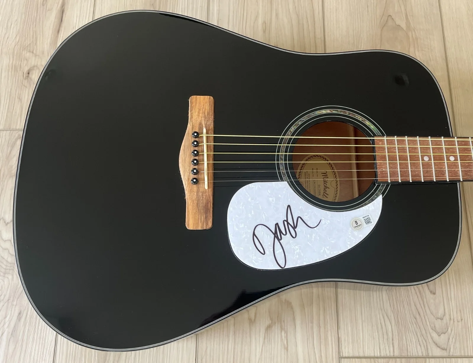 DASHA SIGNED AUTOGRAPH 41" F/S ACOUSTIC GUITAR w/EXACT PROOF & BECKETT COA, image 5