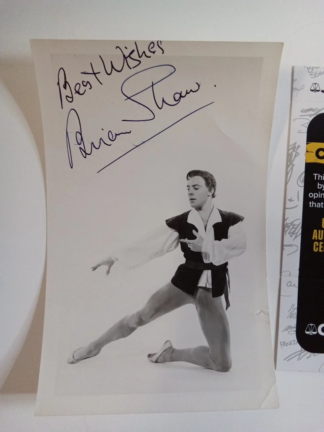 Brian Shawn Royal Ballet Principal Dancer Signed 3.5x5.5 Photo JSA, image 2