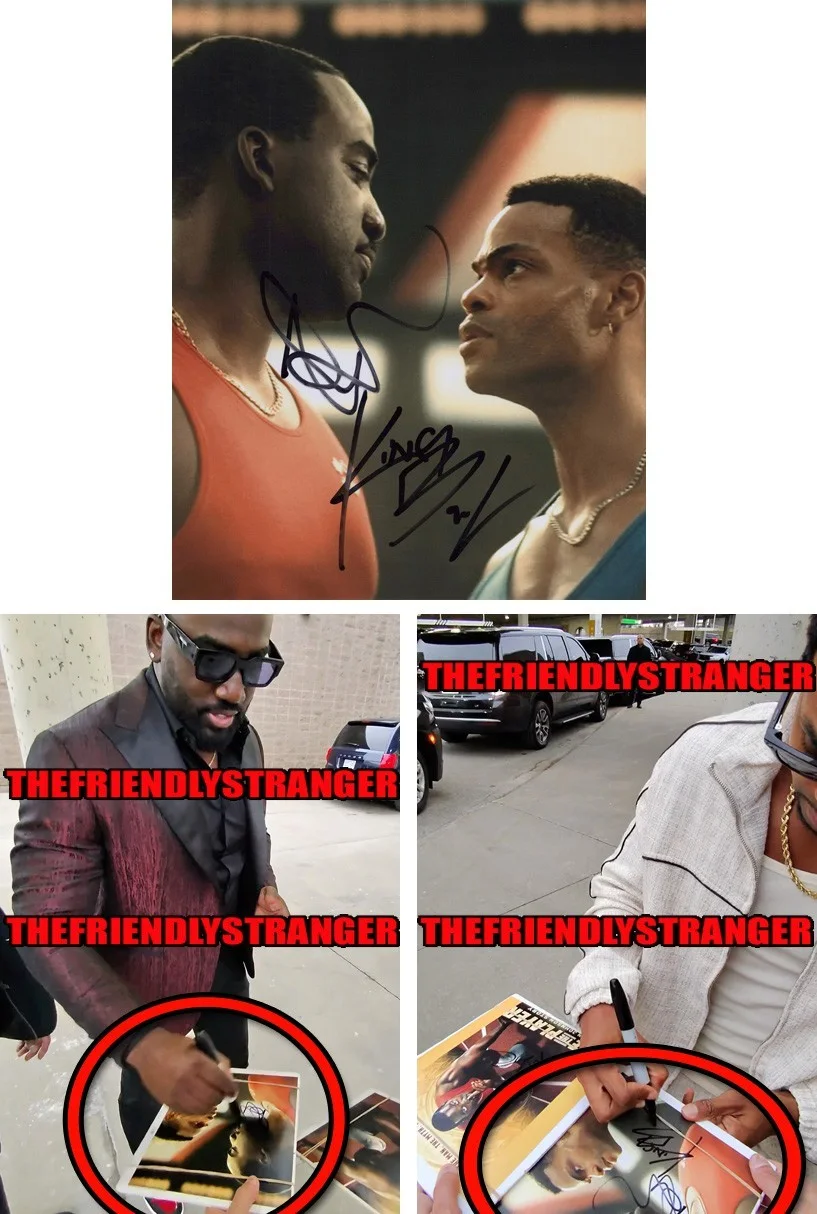 Shamier Anderson & King Bach — Shamier Anderson & King Bach signed "BEN JOHNSON STORY" 8x10 Photo EXT PROOF COA
