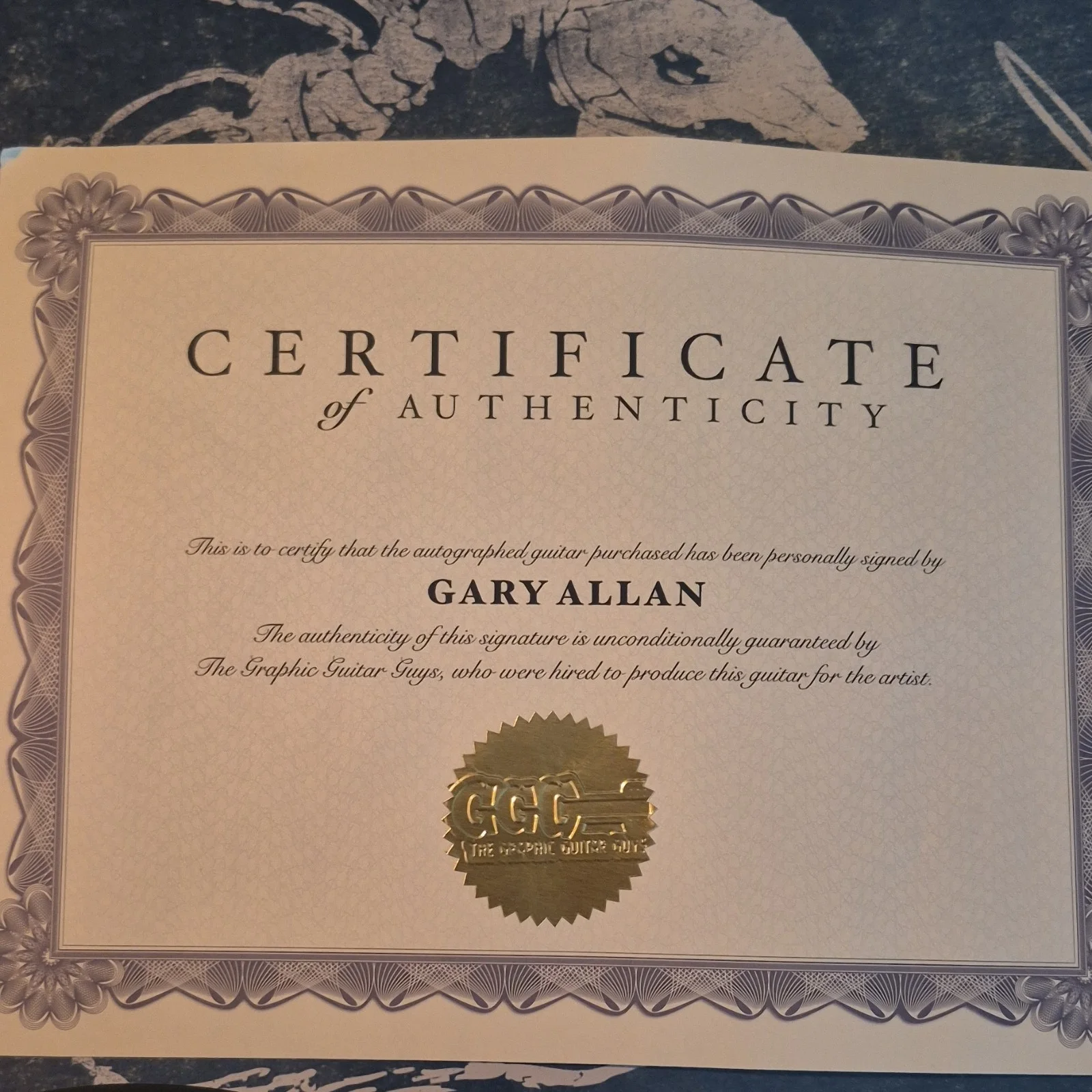 Epiphone Guitar Autographed by Gary Allan Authenticated by Graphic Guitar Guys, image 3