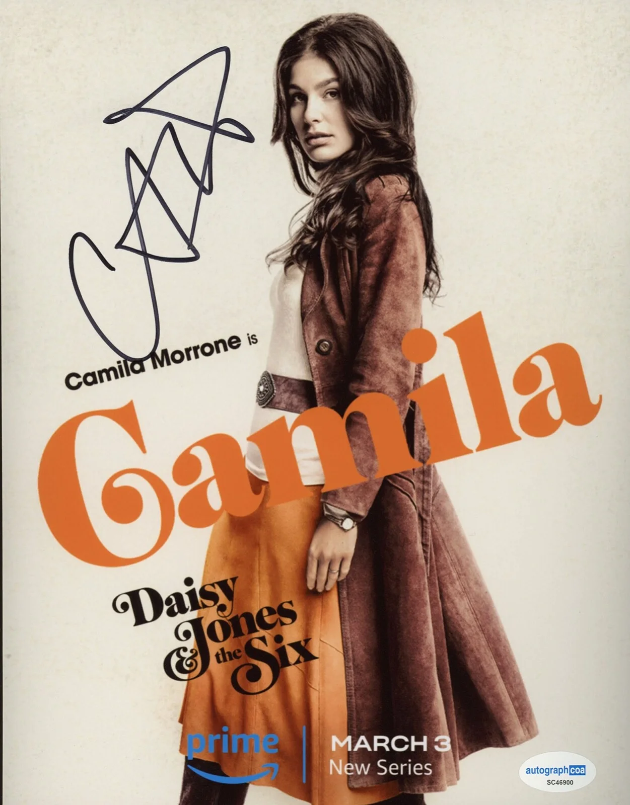 Camila Morrone — Camila Morrone signed "DAISY JONES & THE SIX" 8x10 Photo EXACT PROOF i ACOA COA, изображение 4