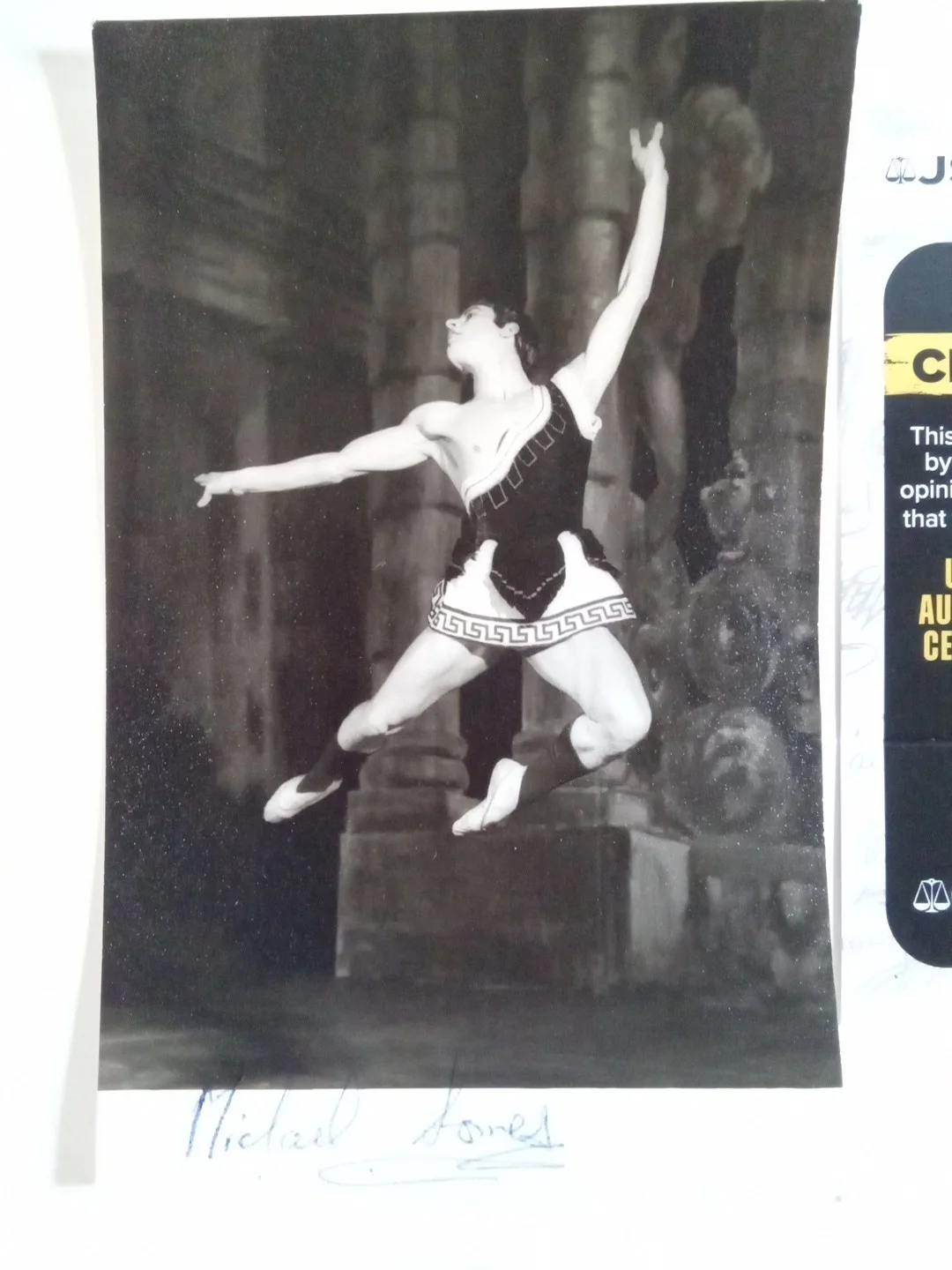 Michael Somes Royal Ballet Principal Dancer Signed 4x6 Photo JSA, image 2