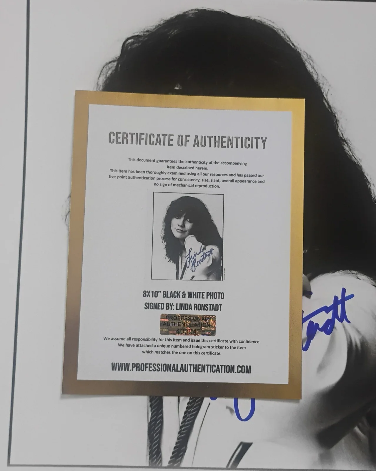 Linda Ronstadt Hand Signed Autograph 8x10 Photo COA - NO US TARIFFS, изображение 4