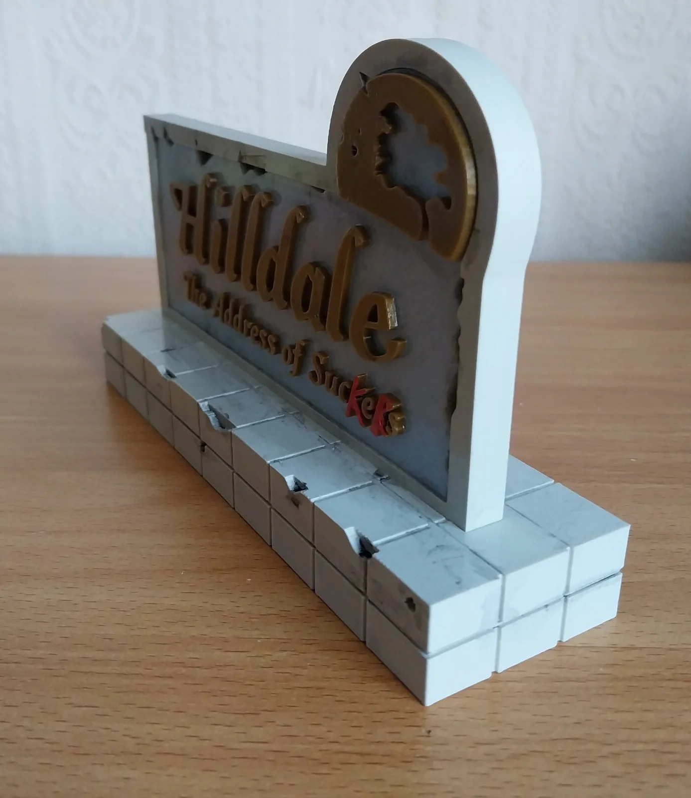 Back to the Future Hilldale Street Sign - 3D Printed Raw Detailed Destressed alt, изображение 3