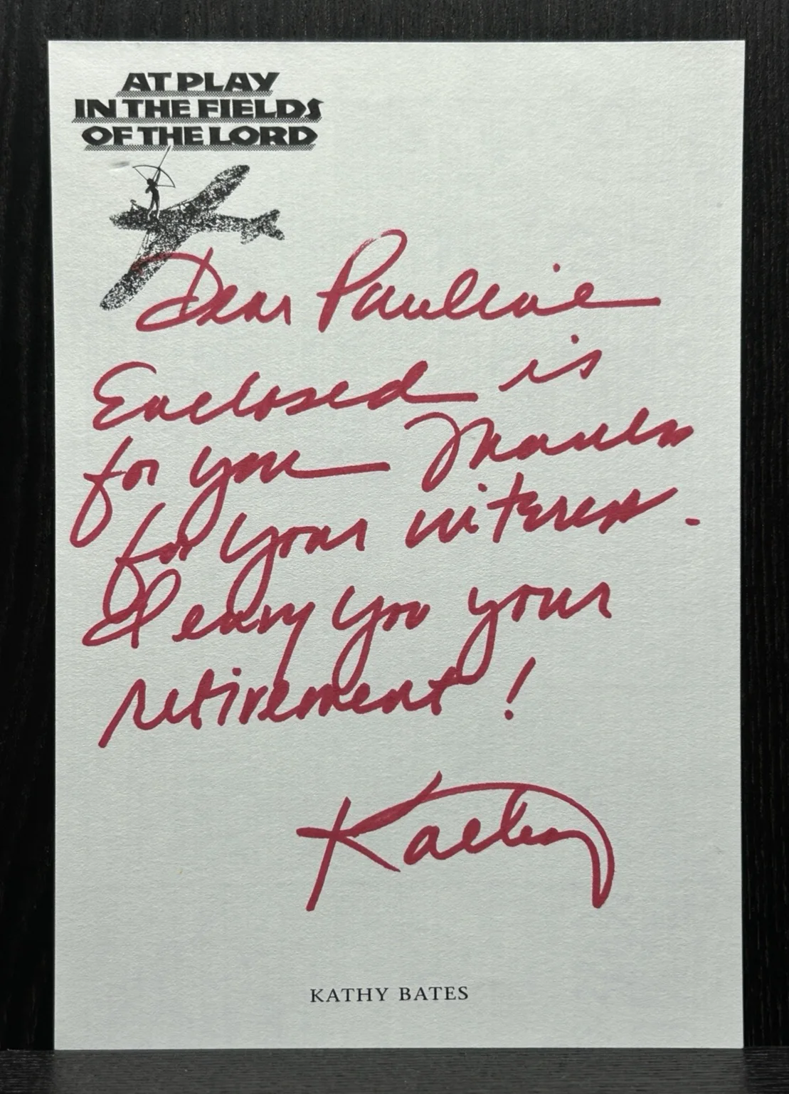 Kathy Bates — KATHY BATES SIGNED MAGAZINE AD & NOTE * JSA COA Autograph FRIED GREEN TOMATOES, image 4