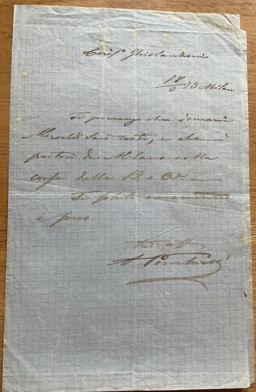 Italian Opera Singer Alessandro Polo Autograph Letter, image 2