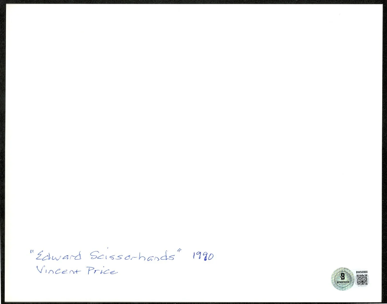 Vincent Price Signed Autographed Edward Scissorhands 8x10 Photo BAS Beckett Cert, изображение 2