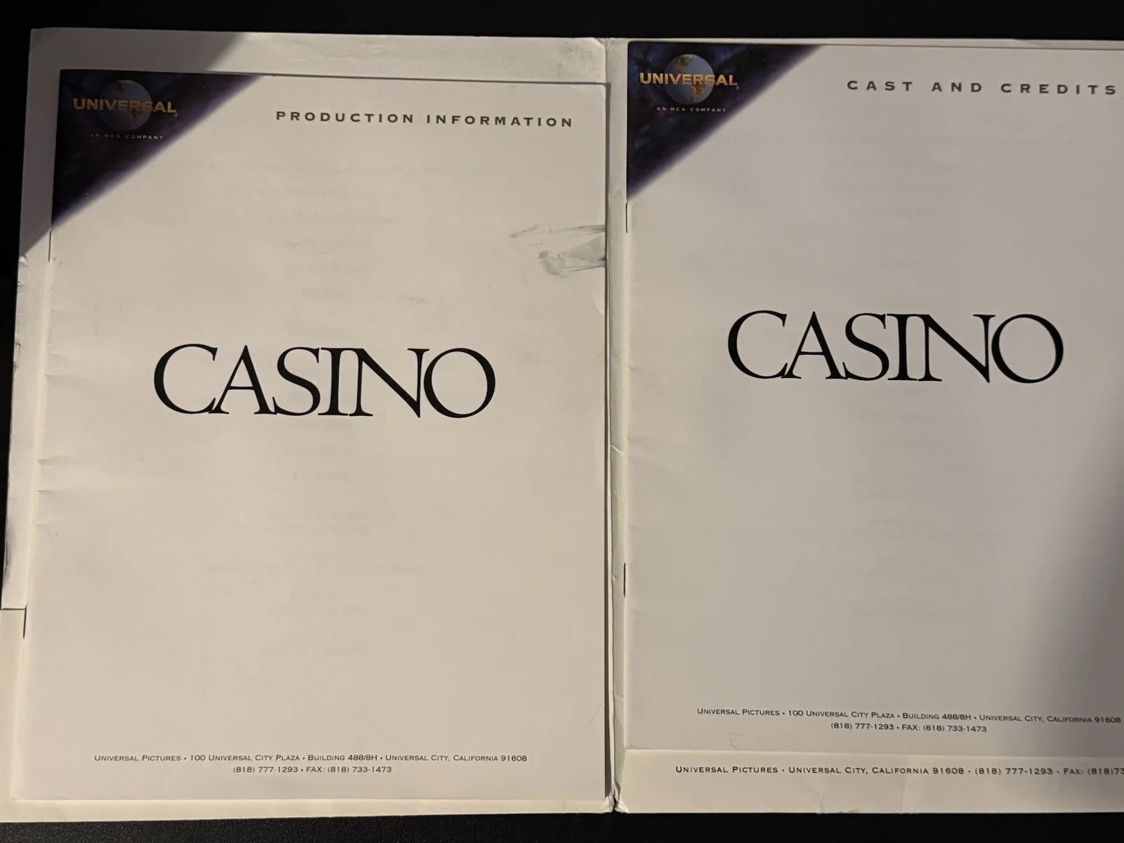 Casino (1995) Original Universal Studios Press Kit, image 2