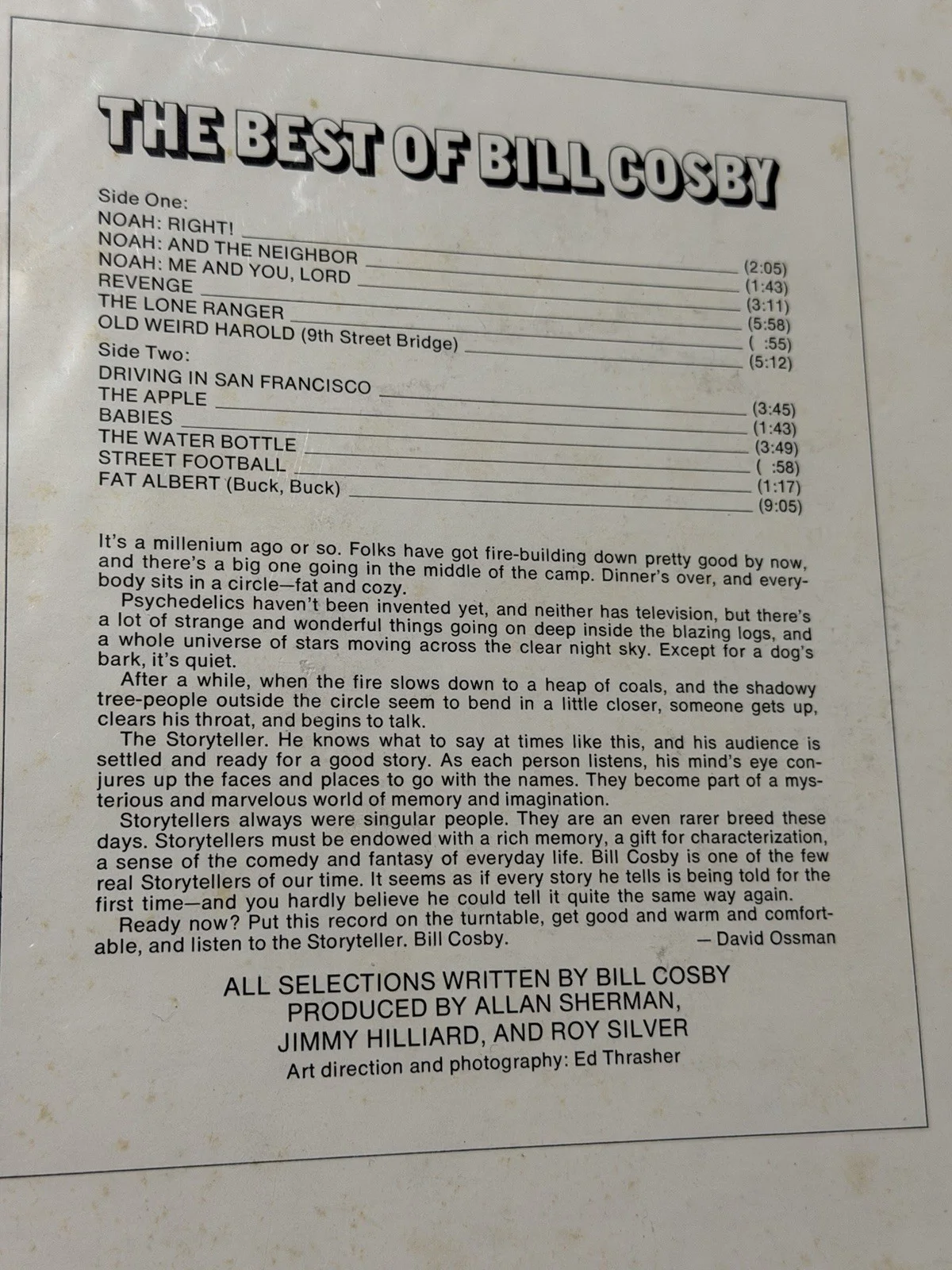 Bill Cosby The Best of Vinyl Record Signed Autographed Original, image 5