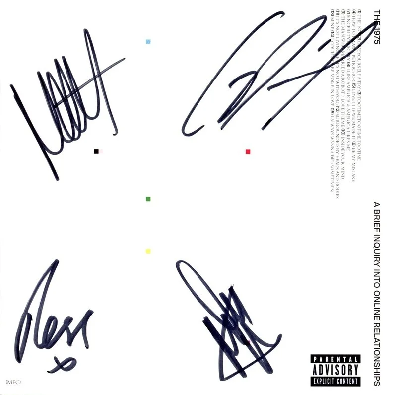 THE 1975 SIGNED A BRIEF INQUIRY INTO ONLINE RELATIONSHIPS FRAMED CD & COA ACOA, image 2