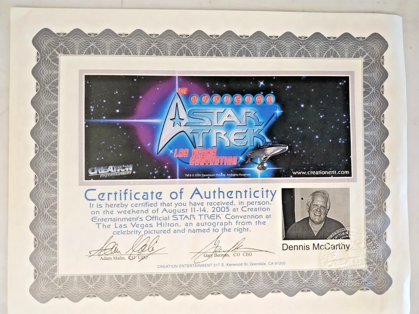 Denis McCarthy — Dennis McCarthy Star Trek Autograped Music Signed Concert Program Convention COA, image 2