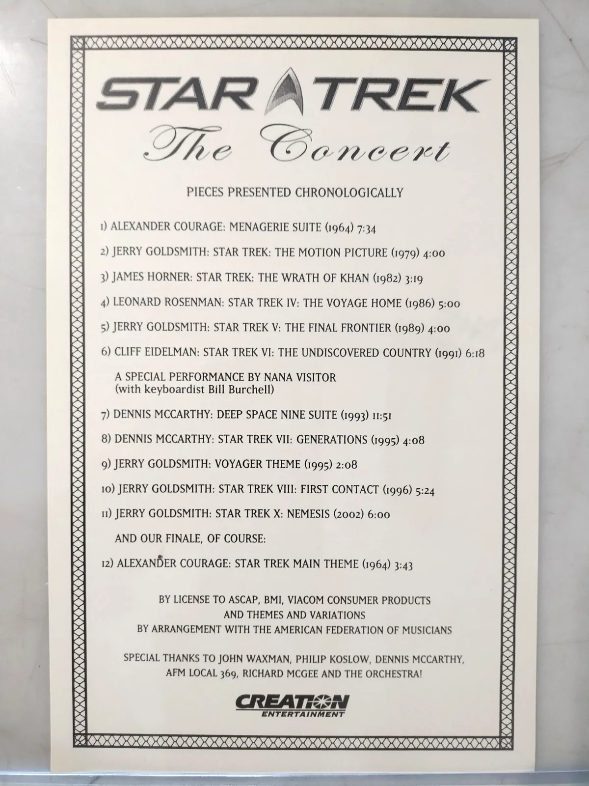 Denis McCarthy — Dennis McCarthy Star Trek Autograped Music Signed Concert Program Convention COA, image 5