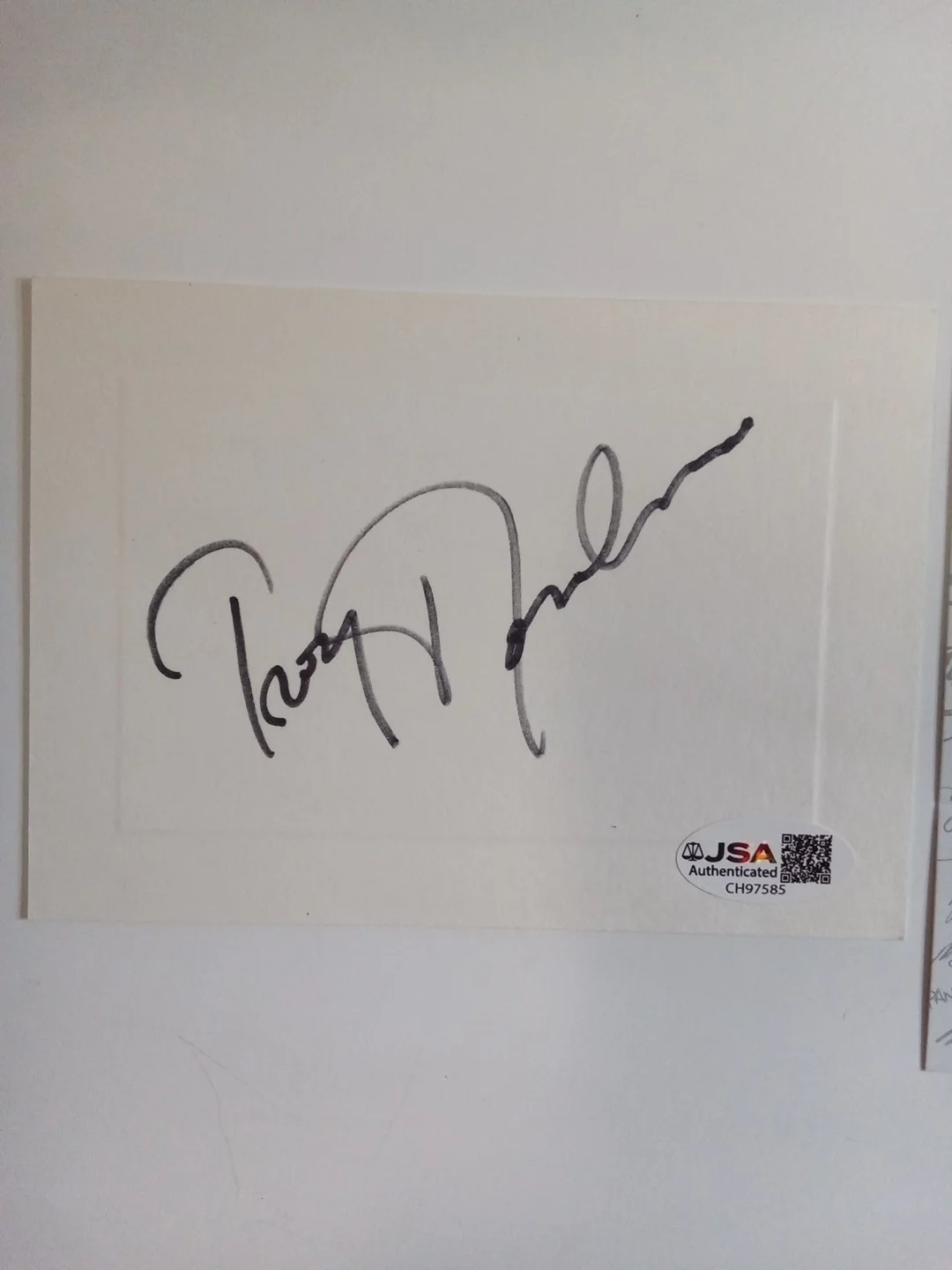 Troy Donahue A Summer Place Actor Signed White Card JSA, image 2