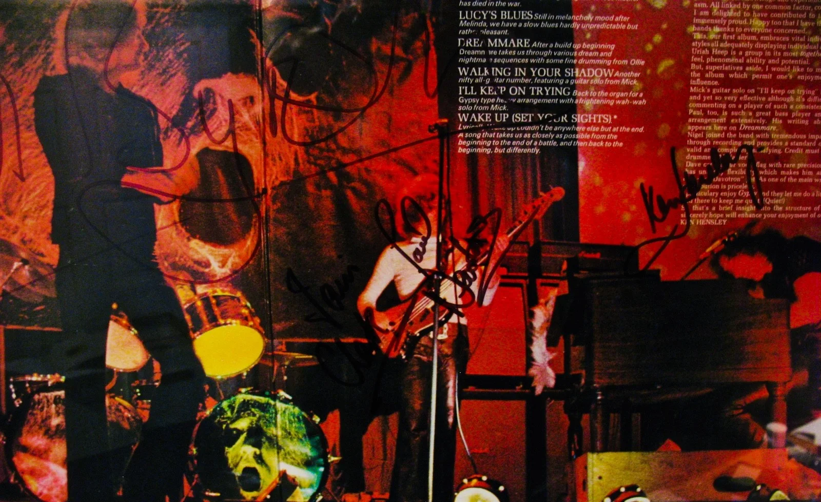 URIAH HEEP-Mega Rare Fully Autographed VERY EAVY Album By All 5 Original Members, image 2
