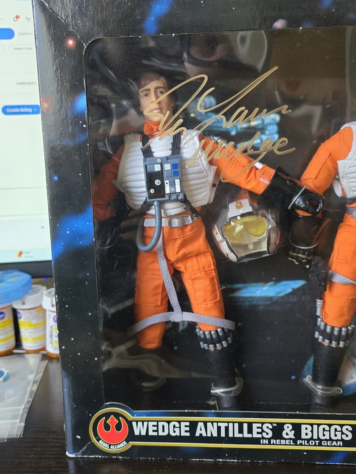 Garrick Hagon, Dennis Lawson — 1998 Kenner Star Wars FAO Schwartz Wedge & Biggs Signed By Hagon & Lawson, изображение 3