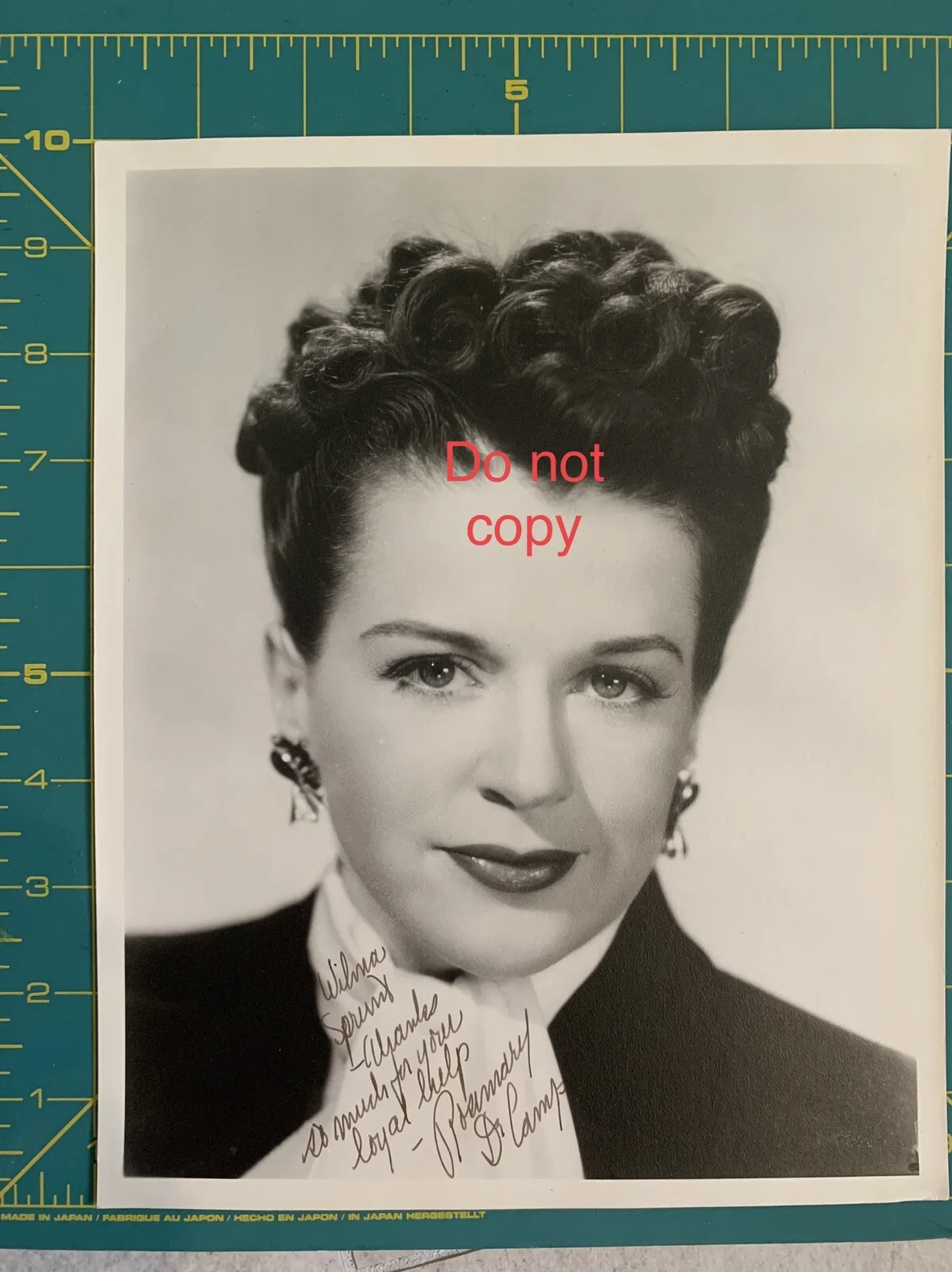 Rosemary DeCamp — Rosemary DeCamp 8x10 Autographed & Inscribed Photo VINTAGE HOLLYWOOD, изображение 2