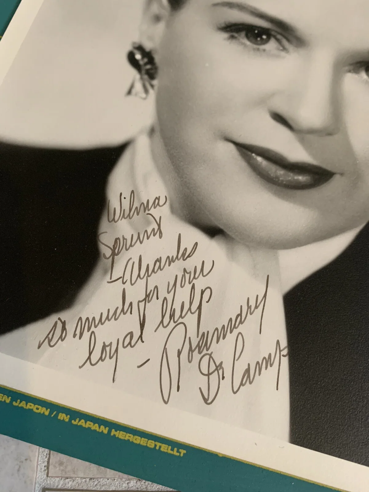 Rosemary DeCamp — Rosemary DeCamp 8x10 Autographed & Inscribed Photo VINTAGE HOLLYWOOD, изображение 3