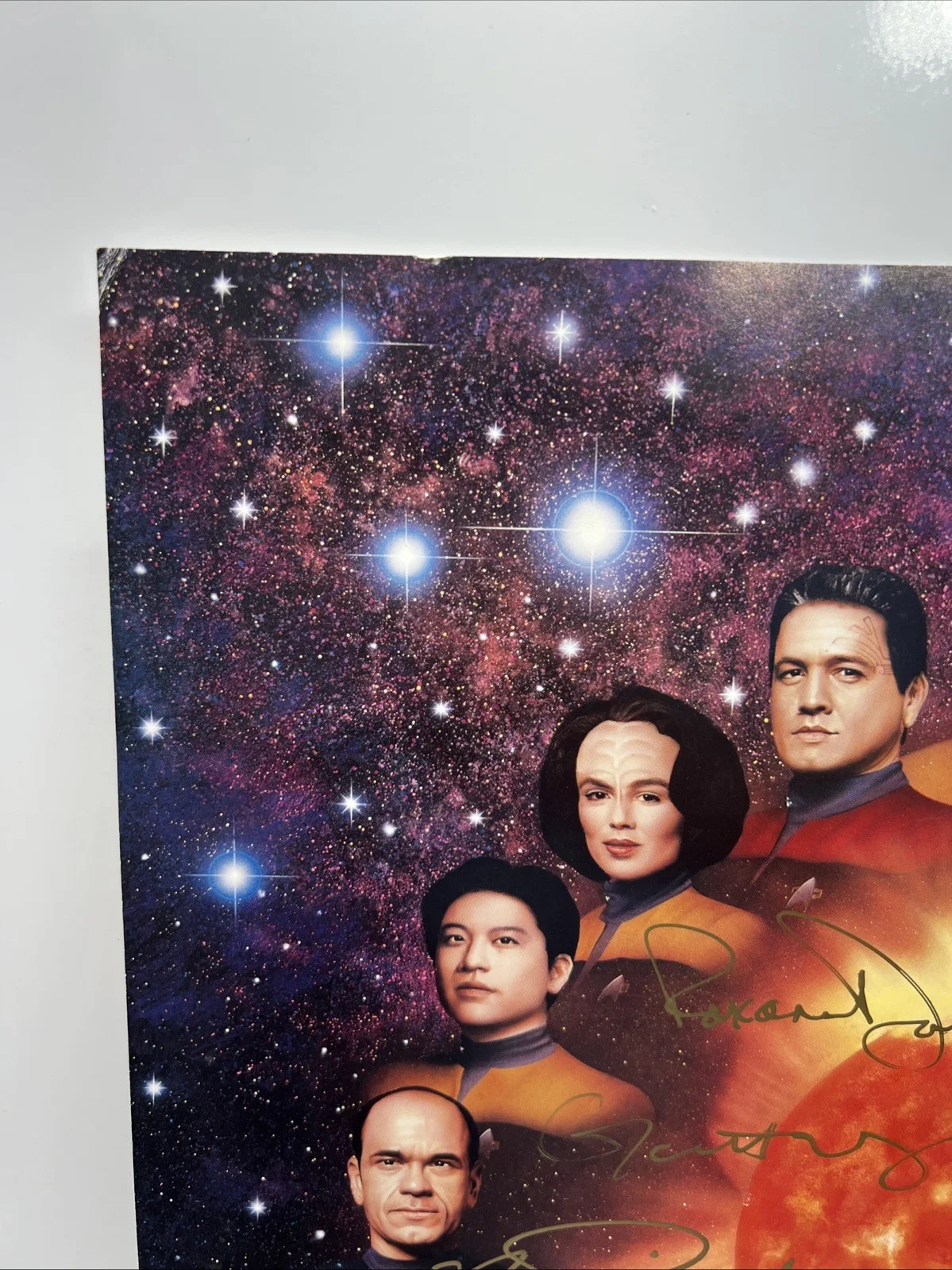 Star Trek Voyager Cast Autographed Poster By Dru Blair 1998 16x12 COA, image 3