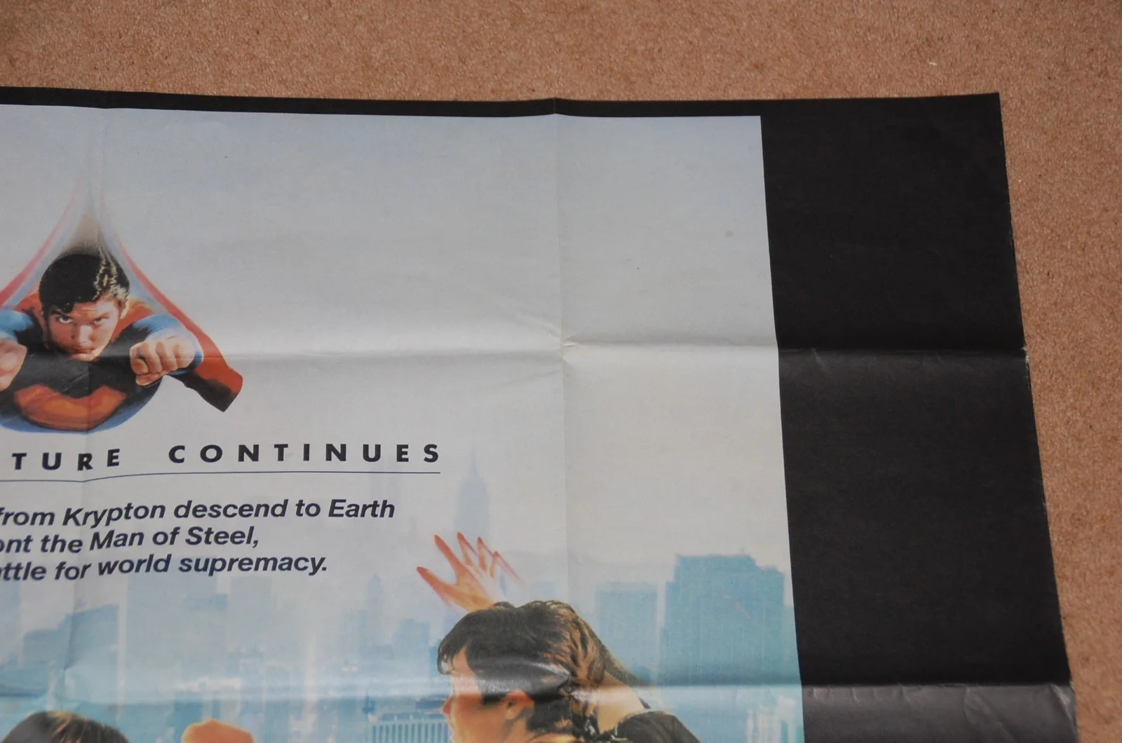 CHRISTOPHER REEVE - SUPERMAN II (2) (1980) - RARE ORIG. UK QUAD POSTER, image 3