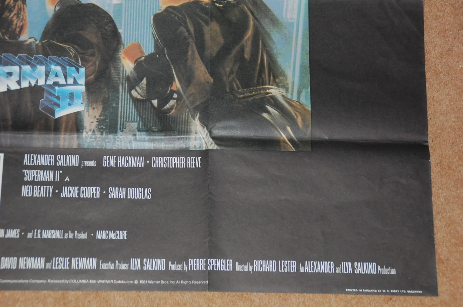 CHRISTOPHER REEVE - SUPERMAN II (2) (1980) - RARE ORIG. UK QUAD POSTER, image 5