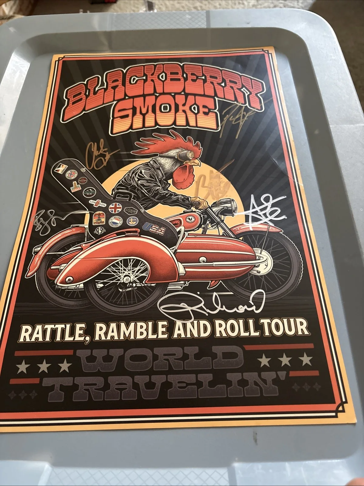 Autographed Blackberry Smoke "Rattle, Ramble and Roll Tour" poster 2025 Signed, image 2