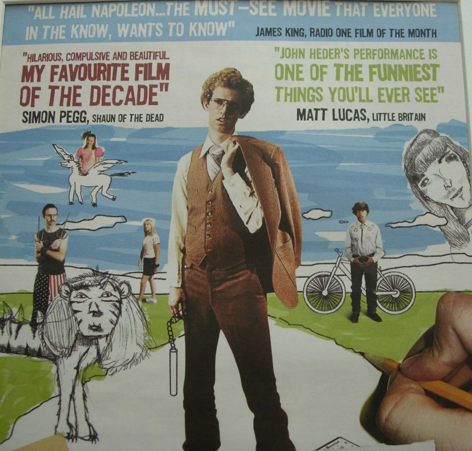 NAPOLEON DYNAMITE+FILM+POSTER+AD+CLASSIC FRAMED ORIGINAL 2004+FAST WORLD SHIP, изображение 2