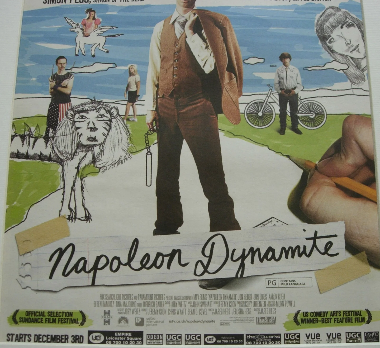 NAPOLEON DYNAMITE+FILM+POSTER+AD+CLASSIC FRAMED ORIGINAL 2004+FAST WORLD SHIP, изображение 3