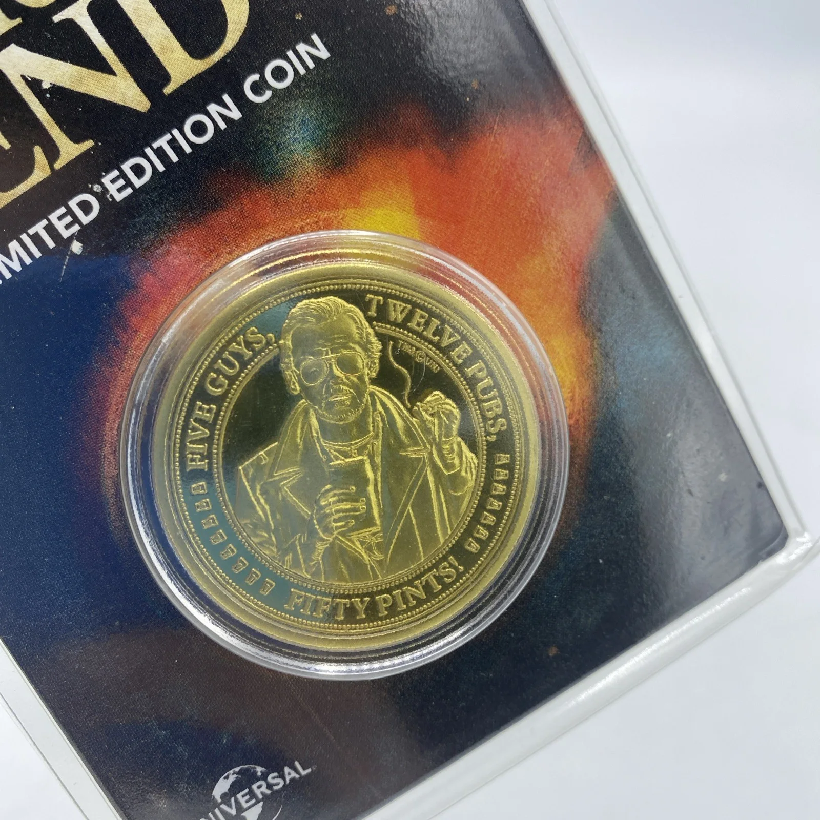 NEW The Worlds End Limited Edition Gold Tone Coin By Universal, image 2