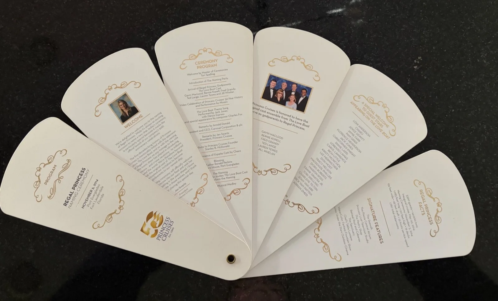 The Love Boat cast - Regal Princess Naming Ceremony Program / Fan - 2014, image 3