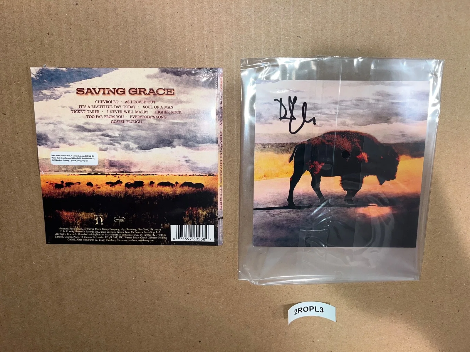 Led Zeppelin Robert Plant Signed Autographed CD Saving Grace, image 3